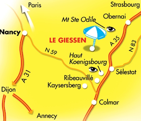 camping le giessen Plan d'accès