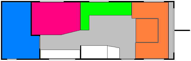 Plan de la caravane Hobby 650 WFU Prestige